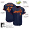 Custom Navy Old Gold-Red Authentic Baseball Jersey