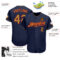 Custom Navy Old Gold-Red Authentic Baseball Jersey