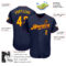 Custom Navy Gold-Crimson Authentic Baseball Jersey