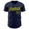 Custom Navy Neon Yellow Authentic Baseball Jersey