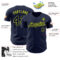 Custom Navy Neon Yellow Authentic Baseball Jersey