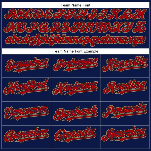 Custom Navy Red-Old Gold Authentic Baseball Jersey
