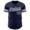 Custom Navy White-Gray Authentic Baseball Jersey