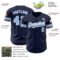 Custom Navy Light Blue-White Authentic Baseball Jersey