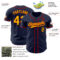 Custom Navy Yellow-Red Authentic Baseball Jersey