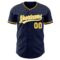 Custom Navy Yellow-White Authentic Baseball Jersey