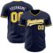 Custom Navy Yellow-White Authentic Baseball Jersey