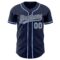 Custom Navy Gray-Light Blue Authentic Baseball Jersey