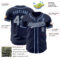 Custom Navy Gray-Light Blue Authentic Baseball Jersey