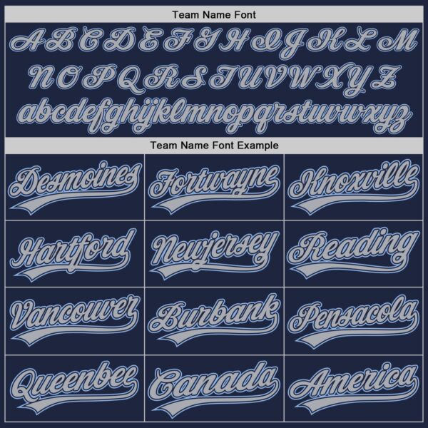 Custom Navy Gray-Light Blue Authentic Baseball Jersey