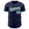 Custom Navy White-Teal Authentic Baseball Jersey