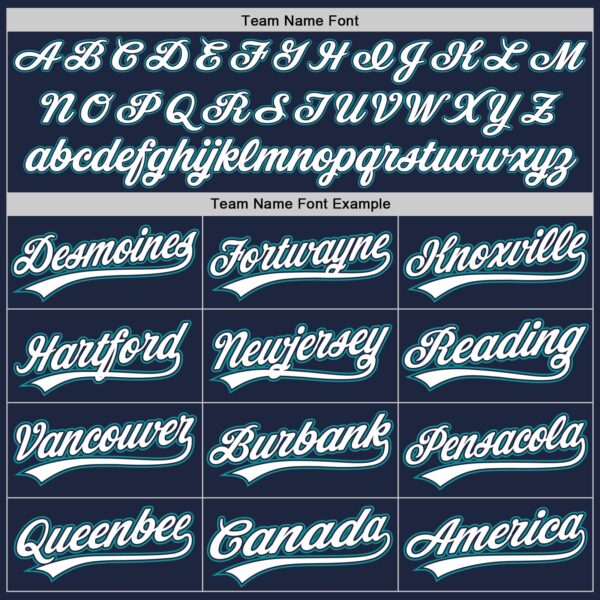 Custom Navy White-Teal Authentic Baseball Jersey