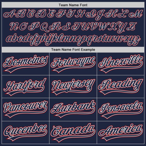 Custom Navy White-Red Authentic Baseball Jersey