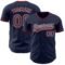 Custom Navy White-Red Authentic Baseball Jersey