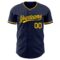 Custom Navy Yellow Authentic Baseball Jersey