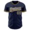 Custom Navy White-Gold Authentic Baseball Jersey