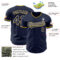 Custom Navy White-Gold Authentic Baseball Jersey