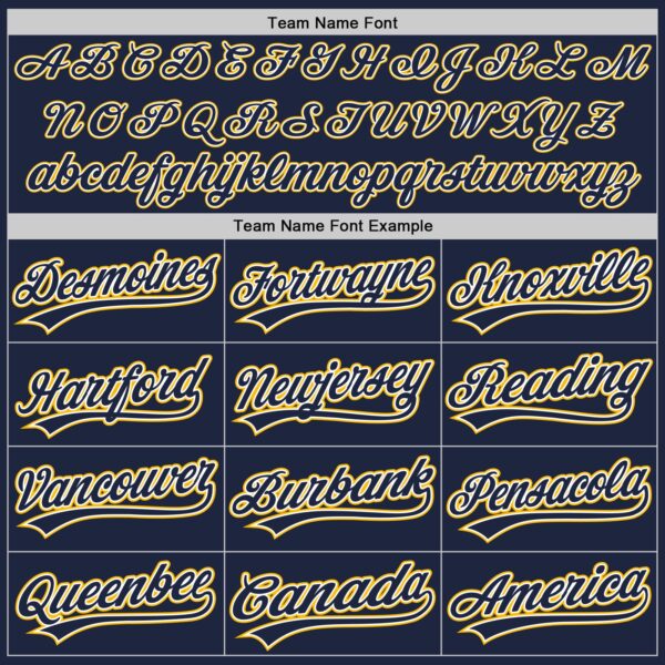 Custom Navy White-Gold Authentic Baseball Jersey