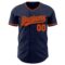 Custom Navy Orange Authentic Baseball Jersey