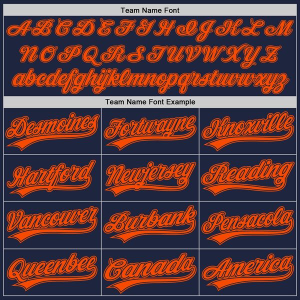Custom Navy Orange Authentic Baseball Jersey
