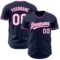 Custom Navy White-Pink Authentic Baseball Jersey