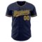 Custom Navy Old Gold Authentic Baseball Jersey
