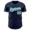 Custom Navy White-Teal Authentic Baseball Jersey