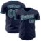Custom Navy White-Teal Authentic Baseball Jersey