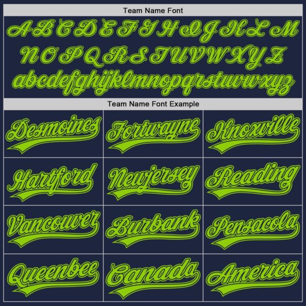 Custom Navy Neon Green Authentic Baseball Jersey