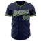 Custom Navy White-Neon Green Authentic Baseball Jersey