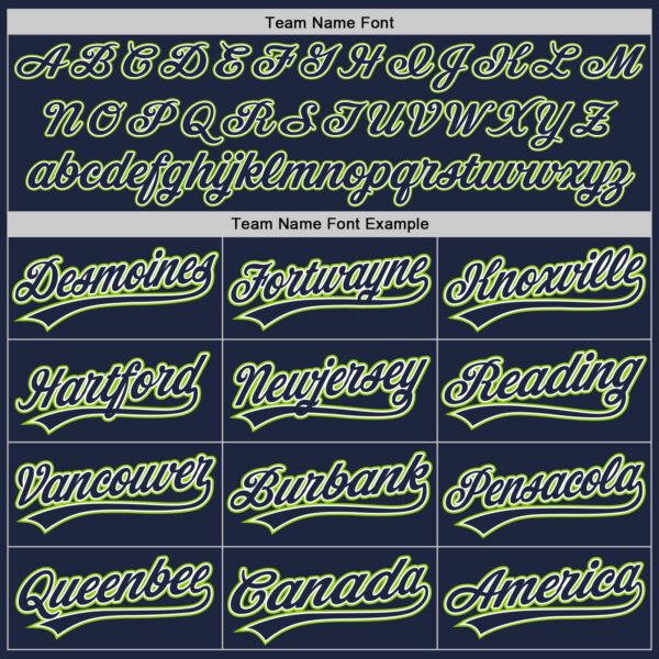 Custom Navy White-Neon Green Authentic Baseball Jersey