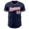 Custom Navy Medium Pink-White Authentic Baseball Jersey