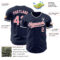 Custom Navy Medium Pink-White Authentic Baseball Jersey