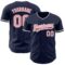 Custom Navy Medium Pink-White Authentic Baseball Jersey
