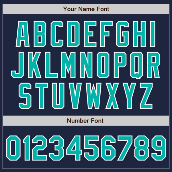 Custom Navy Aqua-White Authentic Baseball Jersey