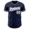 Custom Navy Silver-White Authentic Baseball Jersey
