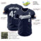 Custom Navy Silver-White Authentic Baseball Jersey