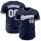 Custom Navy Silver-White Authentic Baseball Jersey