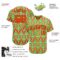 Custom Neon Green Orange-Black 3D Pattern Design Authentic Baseball Jersey