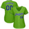 Custom Neon Green Royal-White Authentic Baseball Jersey
