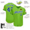 Custom Neon Green Royal-White Authentic Baseball Jersey
