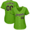 Custom Neon Green Brown-White Authentic Baseball Jersey