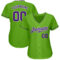 Custom Neon Green Purple-White Authentic Baseball Jersey