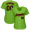 Custom Neon Green Black-Red Authentic Baseball Jersey