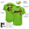 Custom Neon Green Black-Red Authentic Baseball Jersey