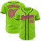 Custom Neon Green Pink-Black Authentic Baseball Jersey