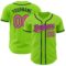 Custom Neon Green Pink-Navy Authentic Baseball Jersey