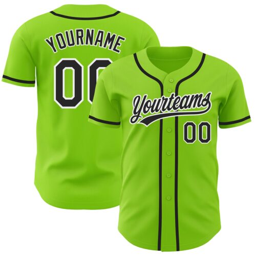NeonGreen0125_39d6ecbe-b9ff-448c-a4fb-e6eebfaeb60b Custom Neon Green Black-White Authentic Baseball Jersey