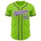 Custom Neon Green Purple-White Authentic Baseball Jersey