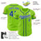 Custom Neon Green Royal-White Authentic Baseball Jersey